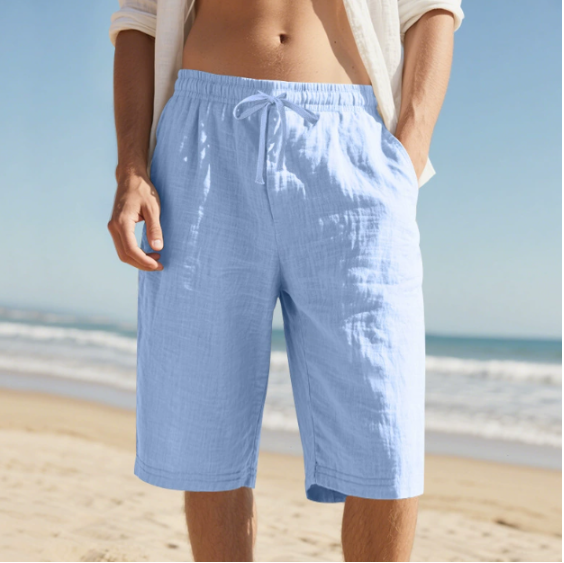 Men's Drawstring Casual Shorts Relaxed Knee Length Summer Style