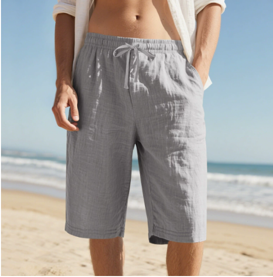 Men's Drawstring Casual Shorts Relaxed Knee Length Summer Style