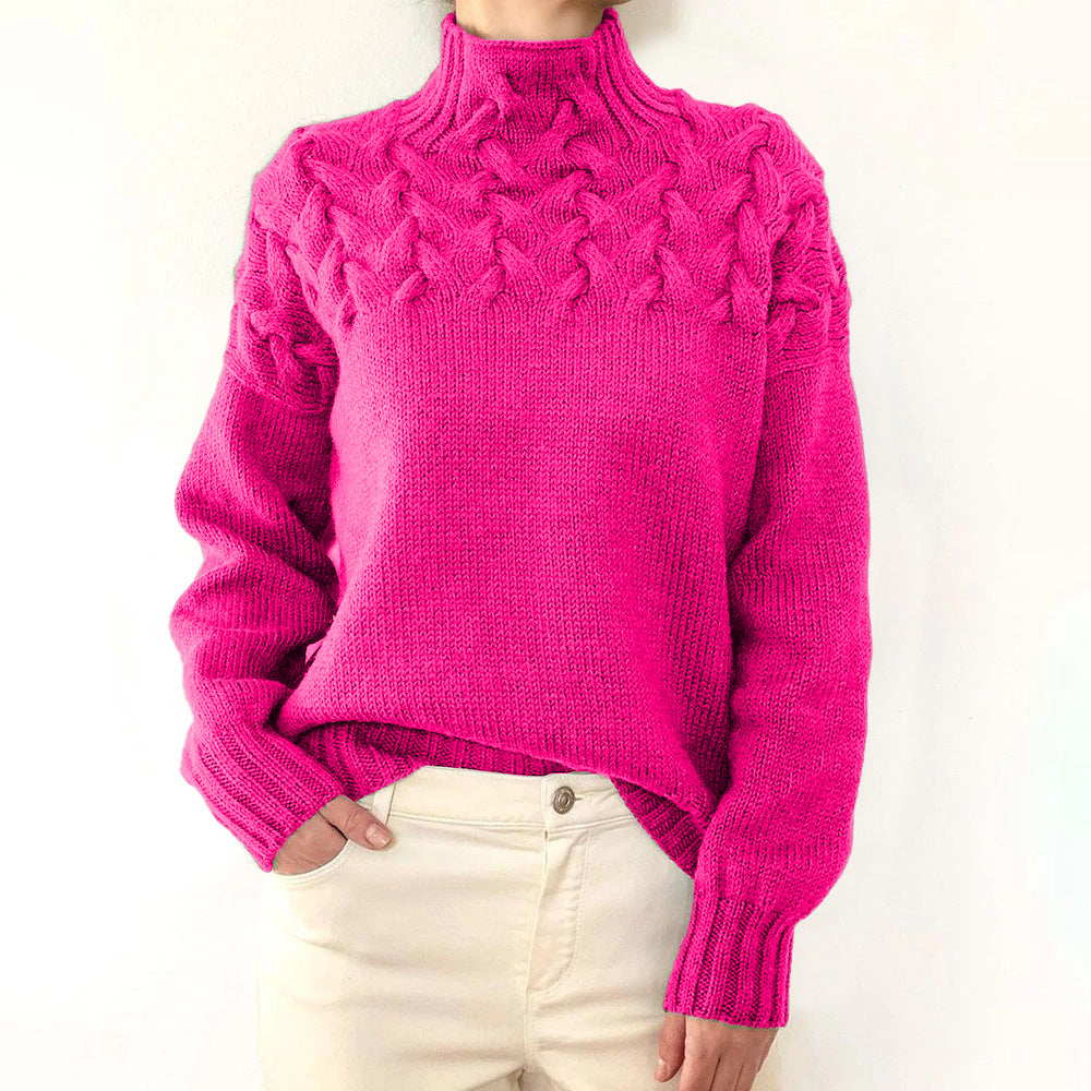 Women's Cable Knit Turtleneck Sweater