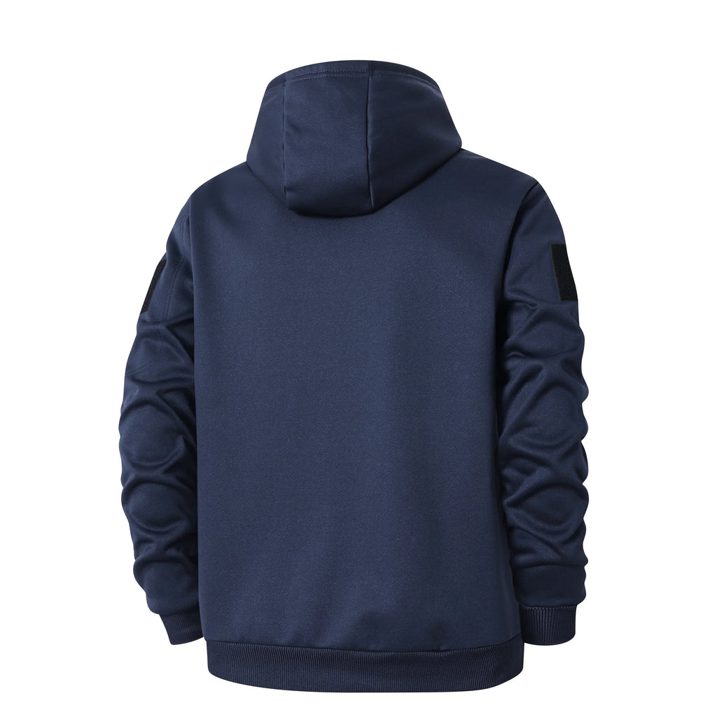 Men's Thick Sherpa-Lined Zip Hooded Jacket With Ribbed Trims