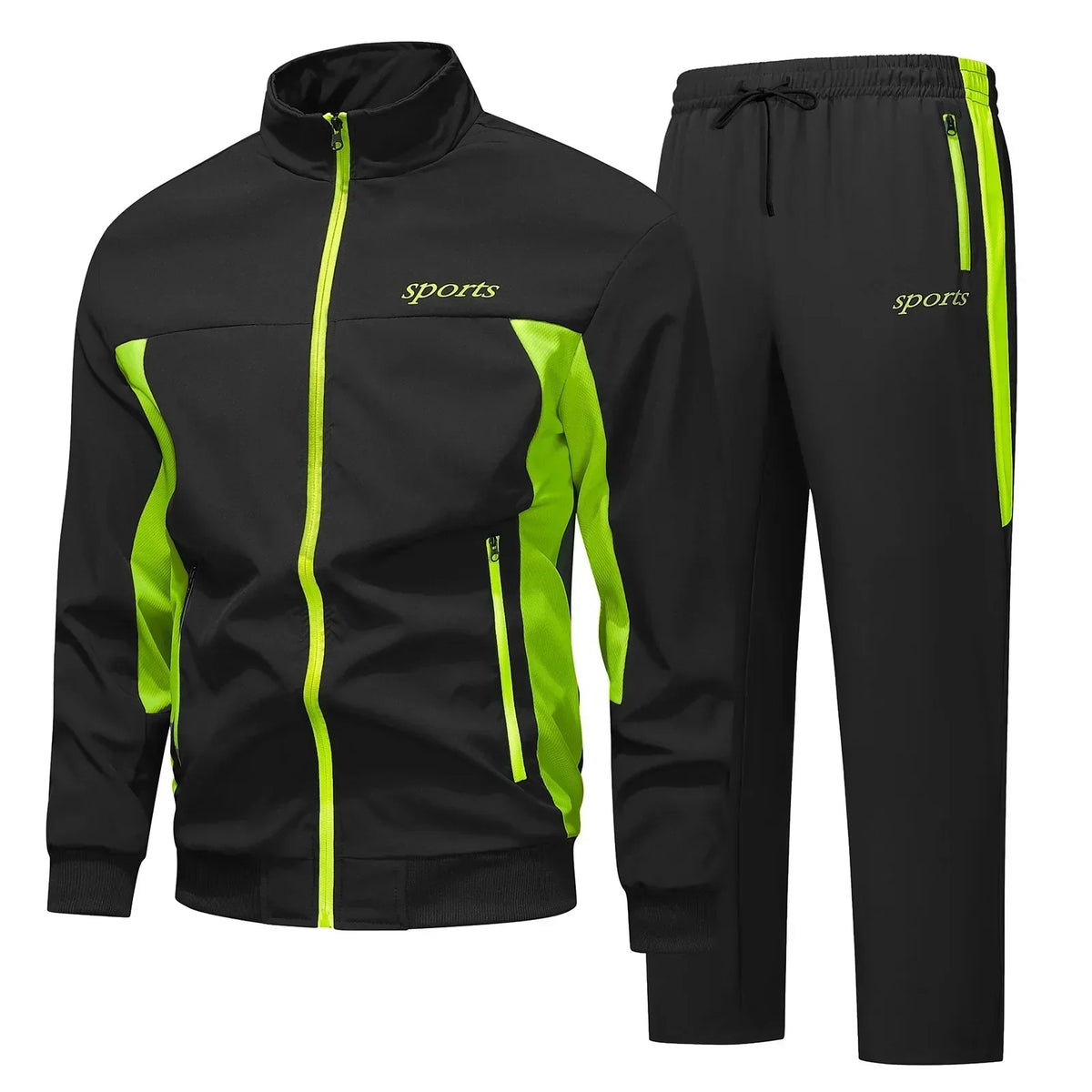 Men's Two Piece Tracksuit Set with Zip Jacket Activewear