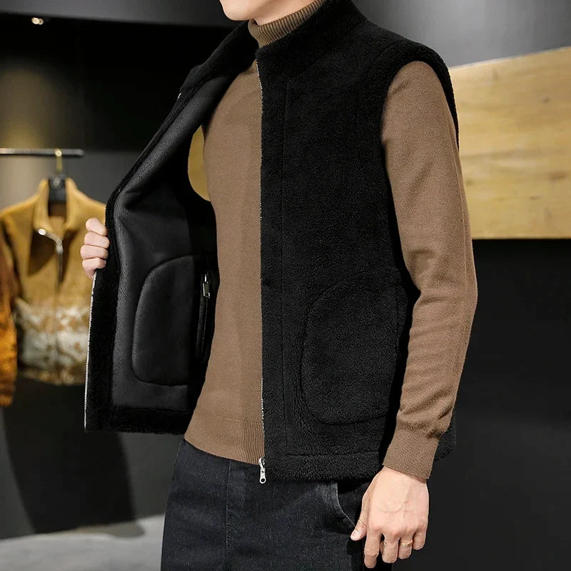 Men's Double-Sided Sherpa Zip Gilet