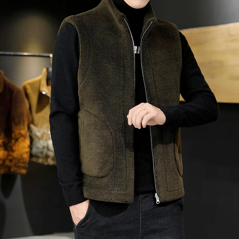 Men's Double-Sided Sherpa Zip Gilet