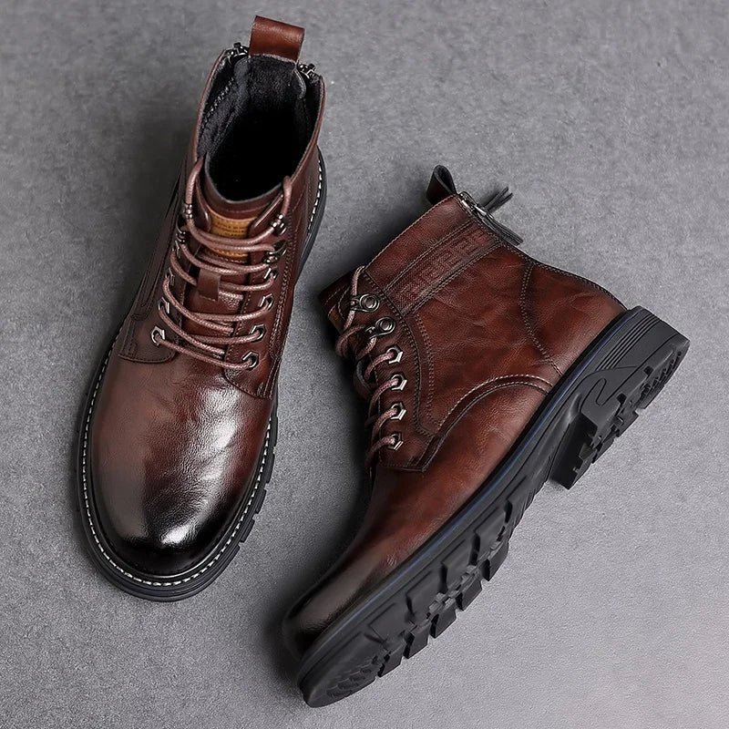 Men's Robust Outdoor Lace Up Boots Durable Rugged Comfortable