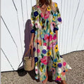 Women's Boho Floral Long Sleeve Maxi Dress