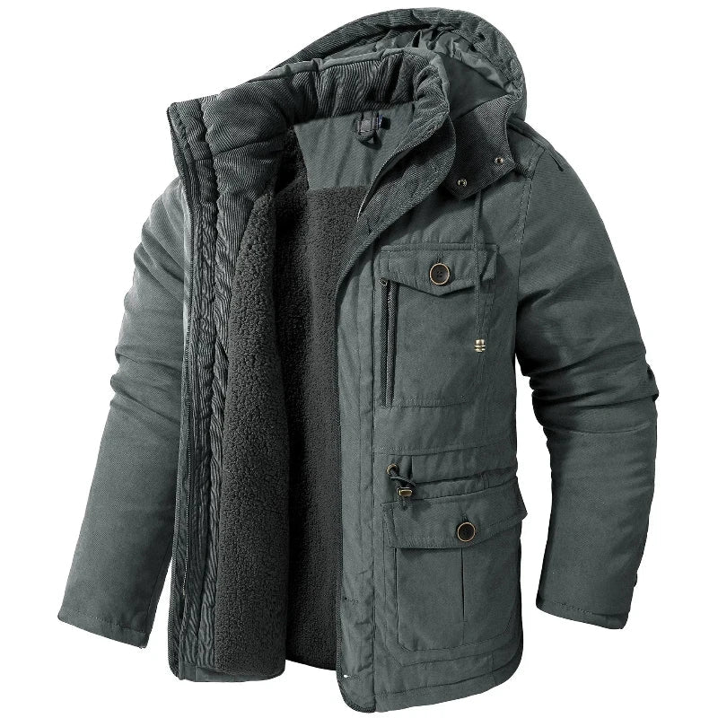 Women's Drawcord Hood Insulated Winter Coat - Grey