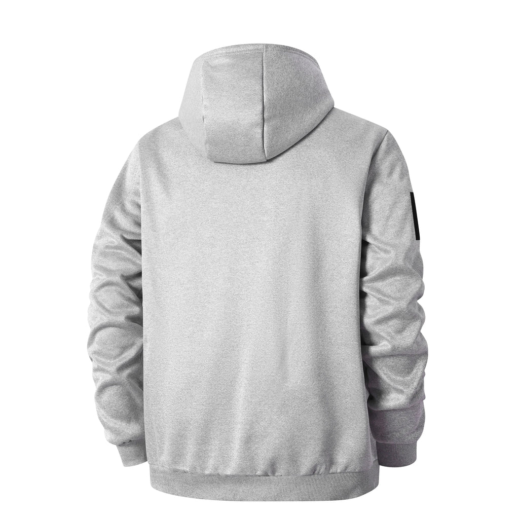 Men's Thick Sherpa-Lined Zip Hooded Jacket With Ribbed Trims