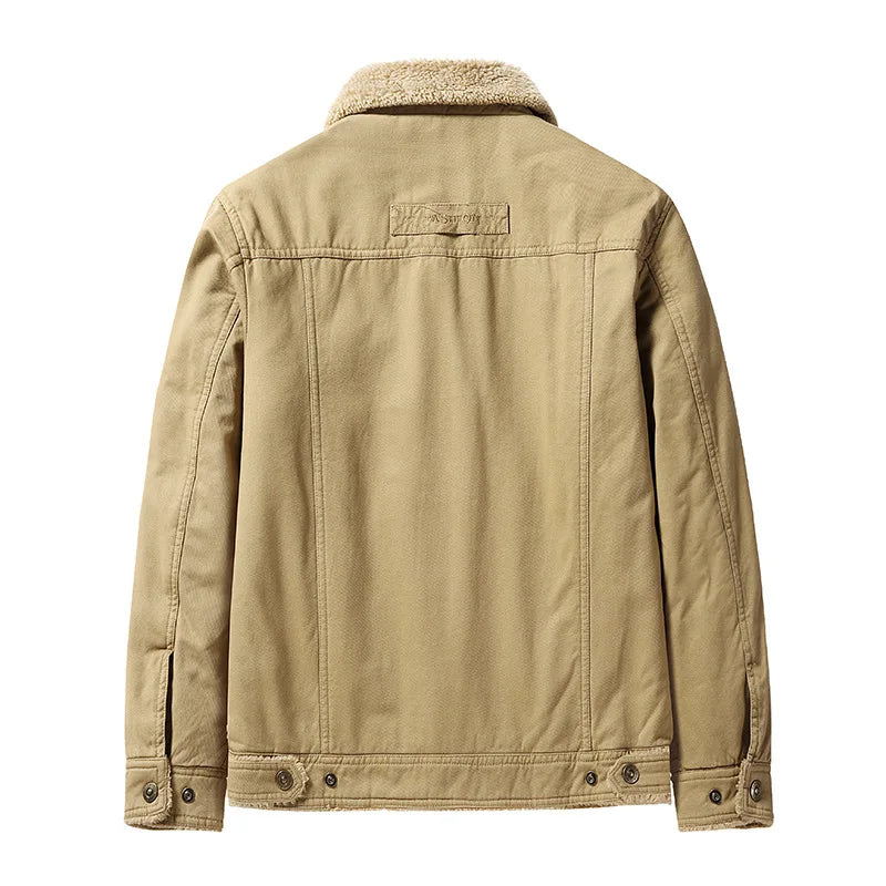 Men's Turn-Down Collar Sherpa Utility Coat