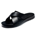 Men's Leather Slip On Sandals Italian Style Premium Comfortable