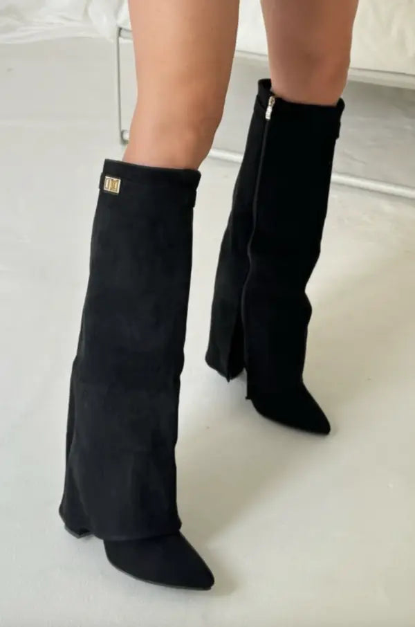 Women's Tall Leather Boots Slim Elegant Heel