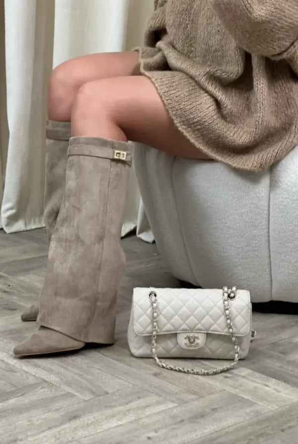 Women's Tall Leather Boots Slim Elegant Heel
