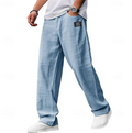 Men's Easy Loose Fit Casual Trousers - Blue