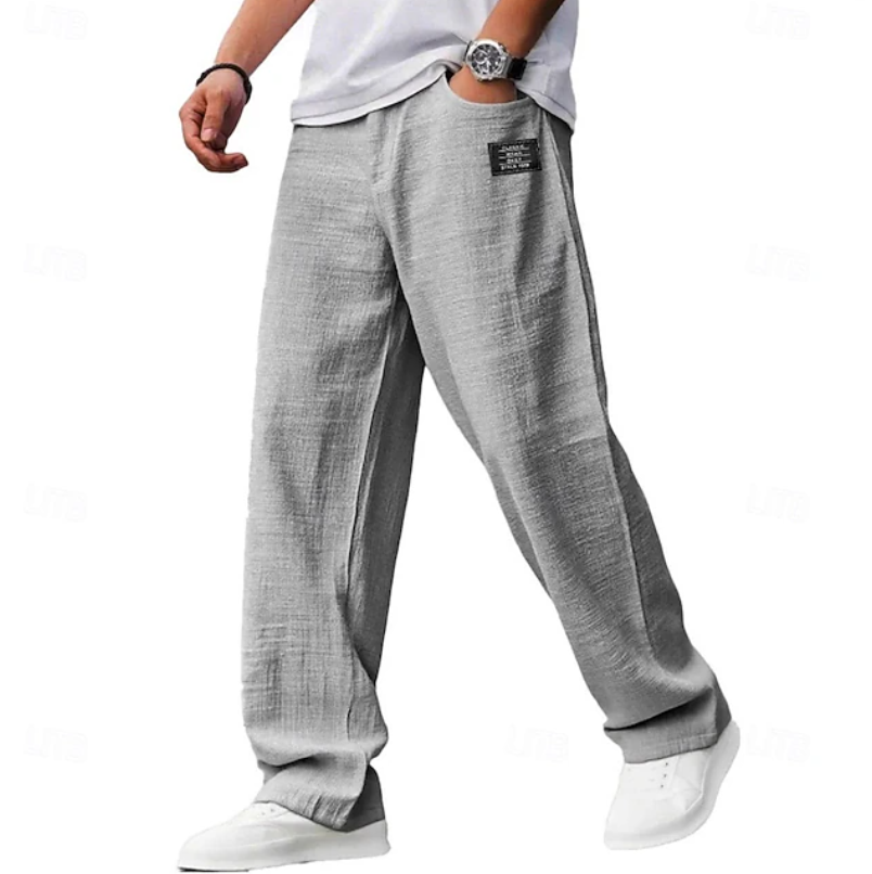 Men's Easy Loose Fit Casual Trousers - Grey