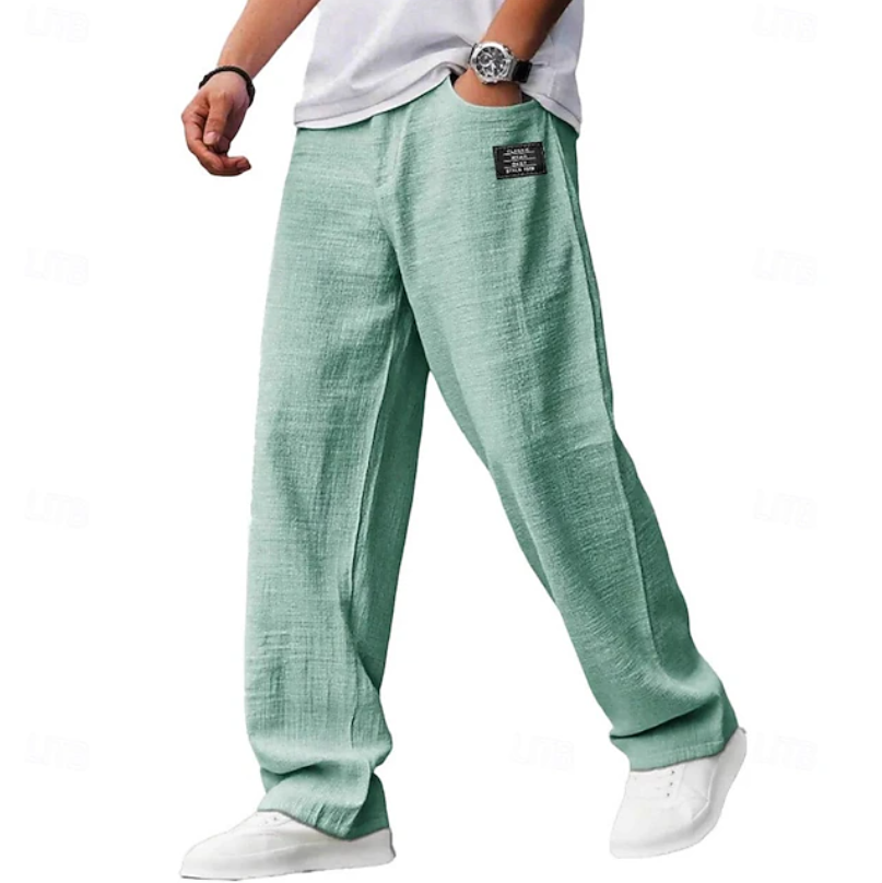Men's Easy Loose Fit Casual Trousers - Green