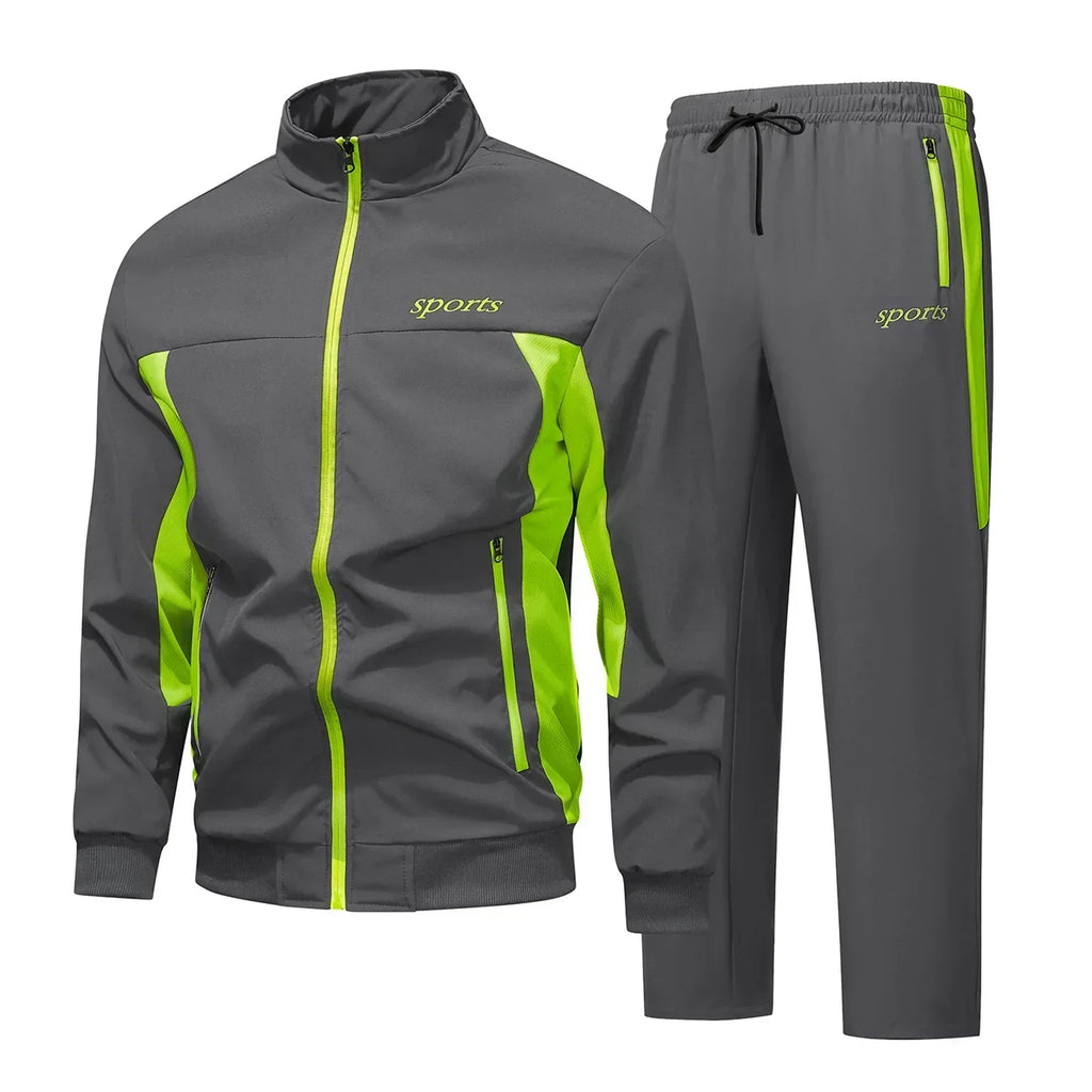 Men's Two Piece Tracksuit Set with Zip Jacket Activewear