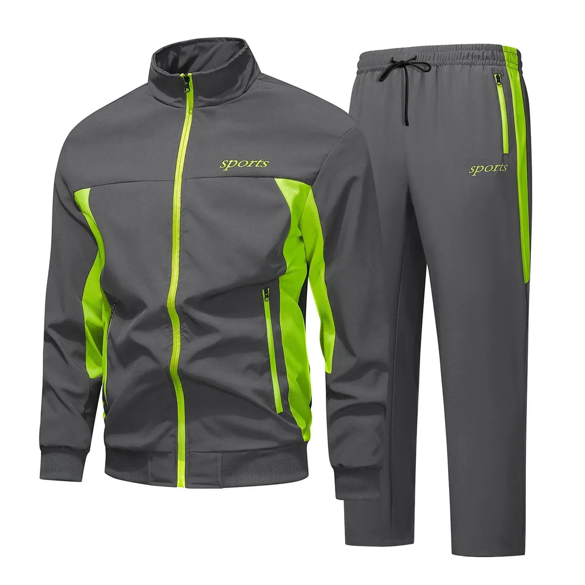 Men's Two Piece Tracksuit Set with Zip Jacket Activewear