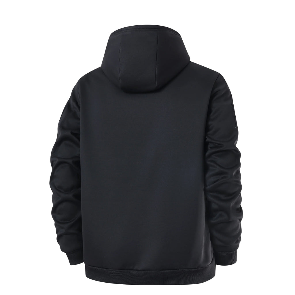Men's Thick Sherpa-Lined Zip Hooded Jacket With Ribbed Trims