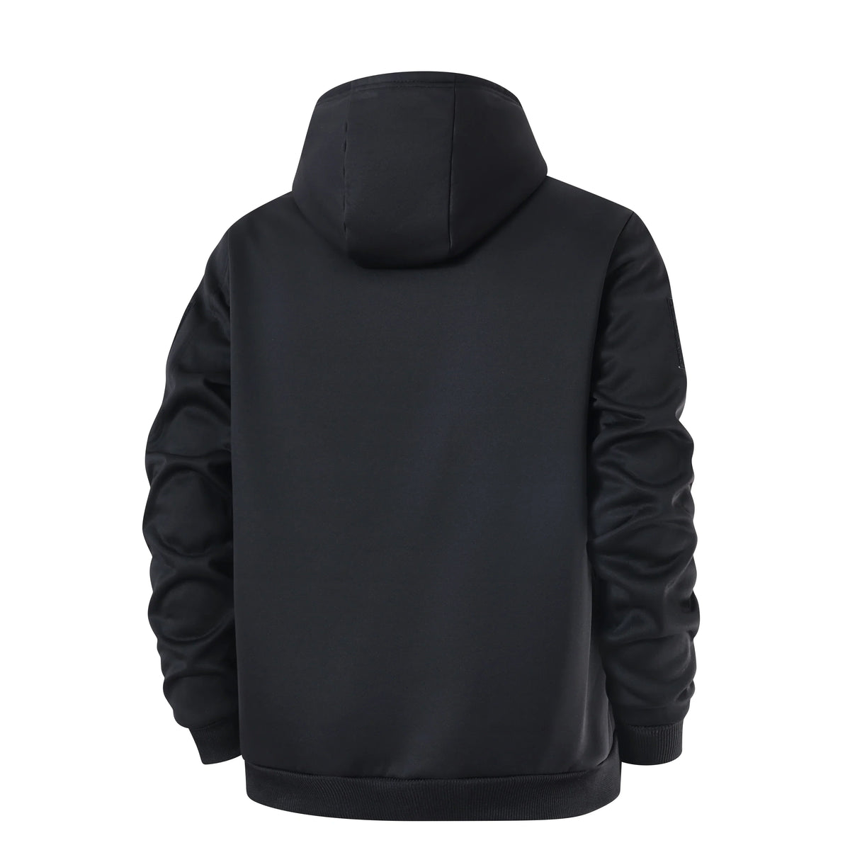 Men's Thick Sherpa-Lined Zip Hooded Jacket With Ribbed Trims
