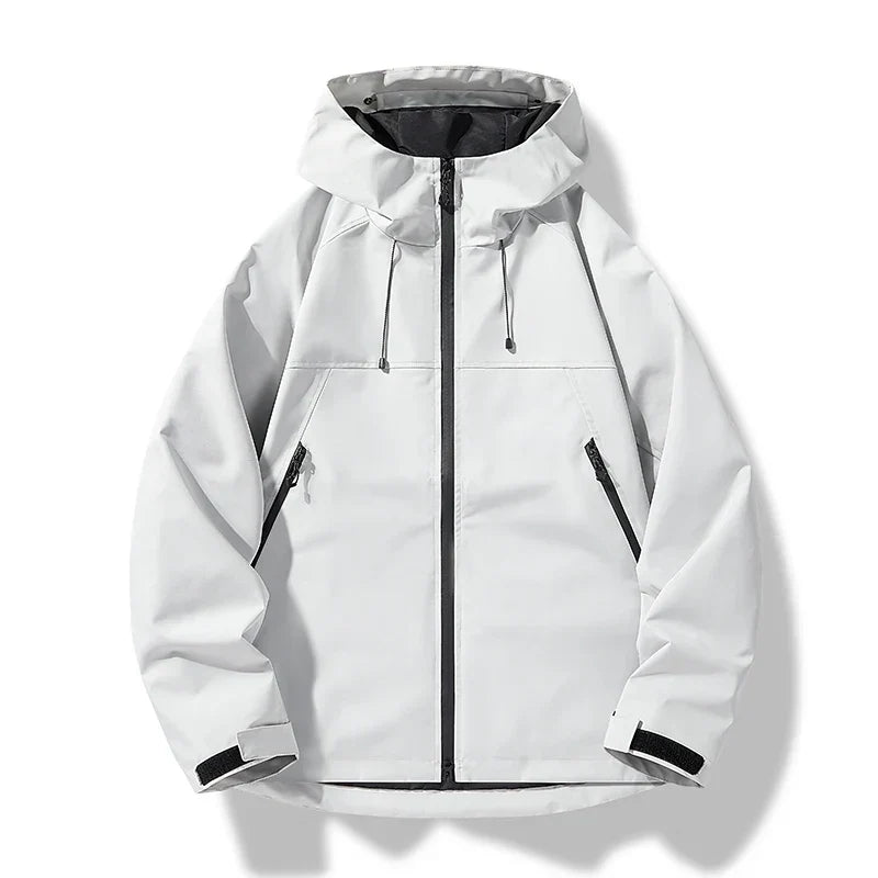 Men's Hooded Rain Jacket Lightweight Waterproof and Windproof Shell