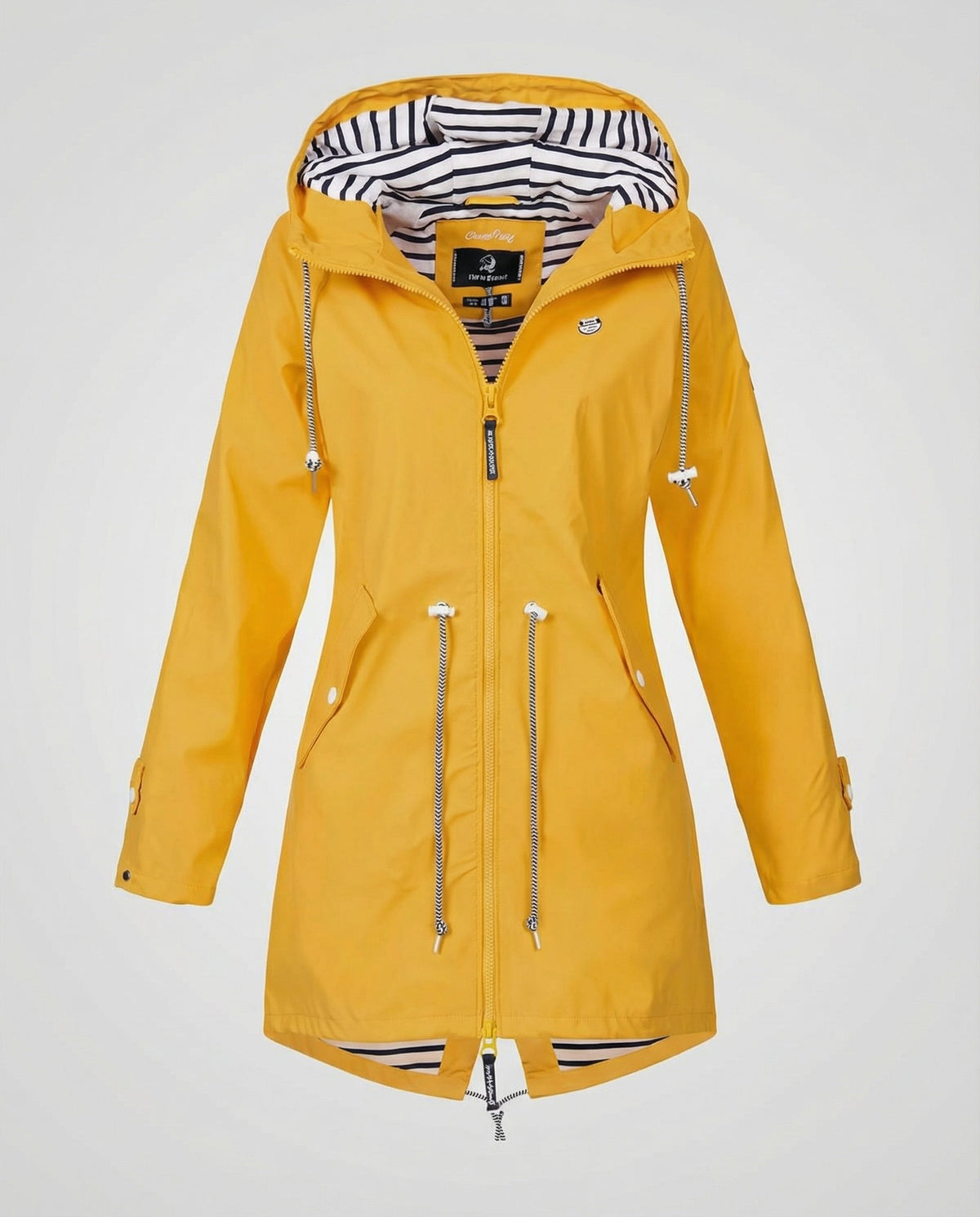 Women's Water-Repellent Hooded Raincoat – Lightweight Adjustable Parka