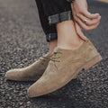 Men's Vegan Suede Oxford Shoes Cushioned Lace Up Dress