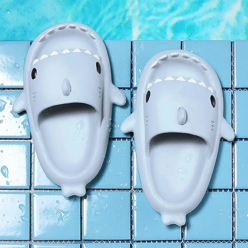 Men's Lightweight EVA Pool Slides Quick Drying Shark Slippers