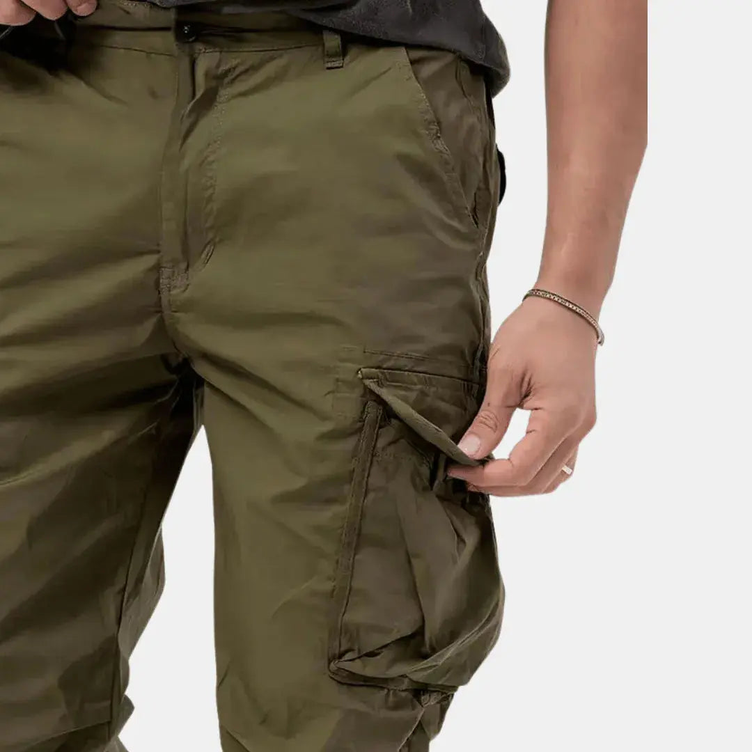 Men's Tapered Cargo Jogger Trousers With Utility Pockets