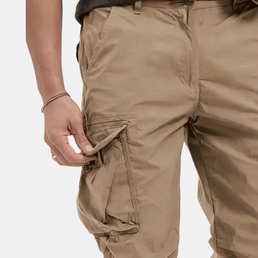 Men's Tapered Cargo Jogger Trousers With Utility Pockets