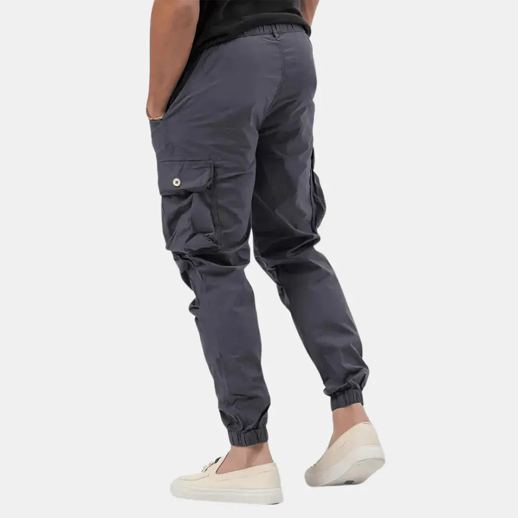 Men's Tapered Cargo Jogger Trousers With Utility Pockets