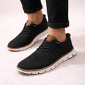 Men's Perforated Knit Lace Up Everyday Comfort Sneakers