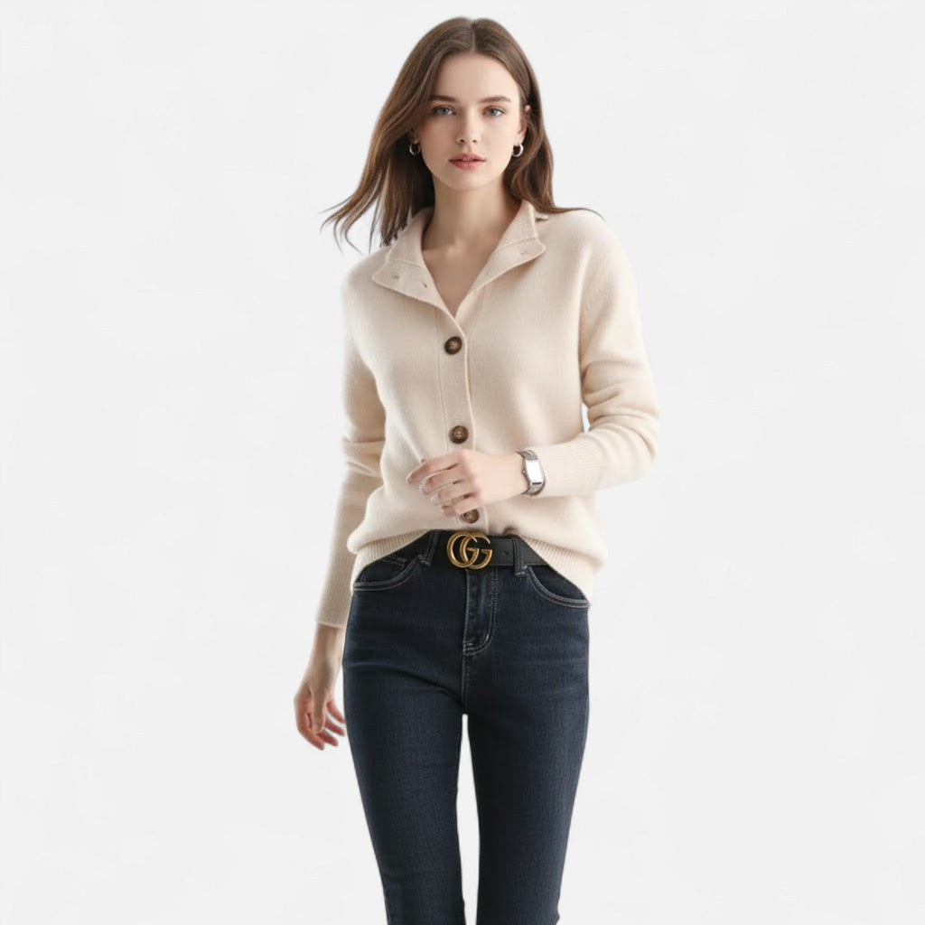 Women's Knit Stand-Collar Short Coat