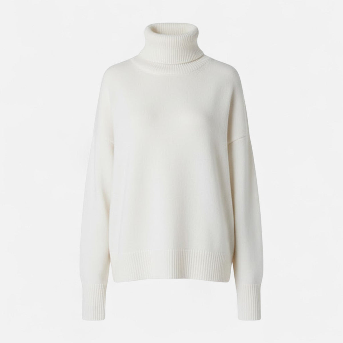 Women's Wool-Blend Turtleneck Sweater – Oversized Thick Knit