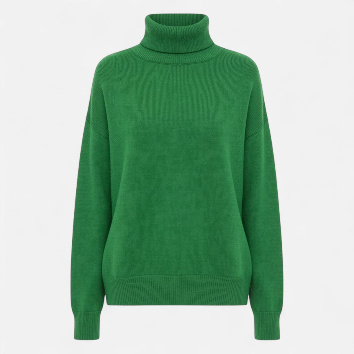 Women's Wool-Blend Turtleneck Sweater – Oversized Thick Knit