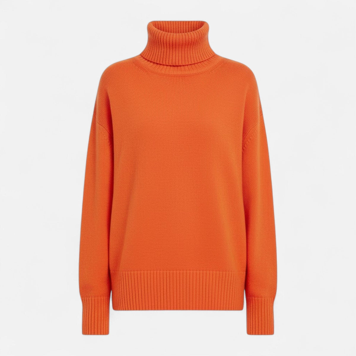 Women's Wool-Blend Turtleneck Sweater – Oversized Thick Knit
