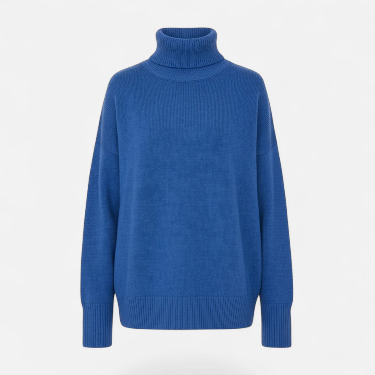 Women's Wool-Blend Turtleneck Sweater – Oversized Thick Knit