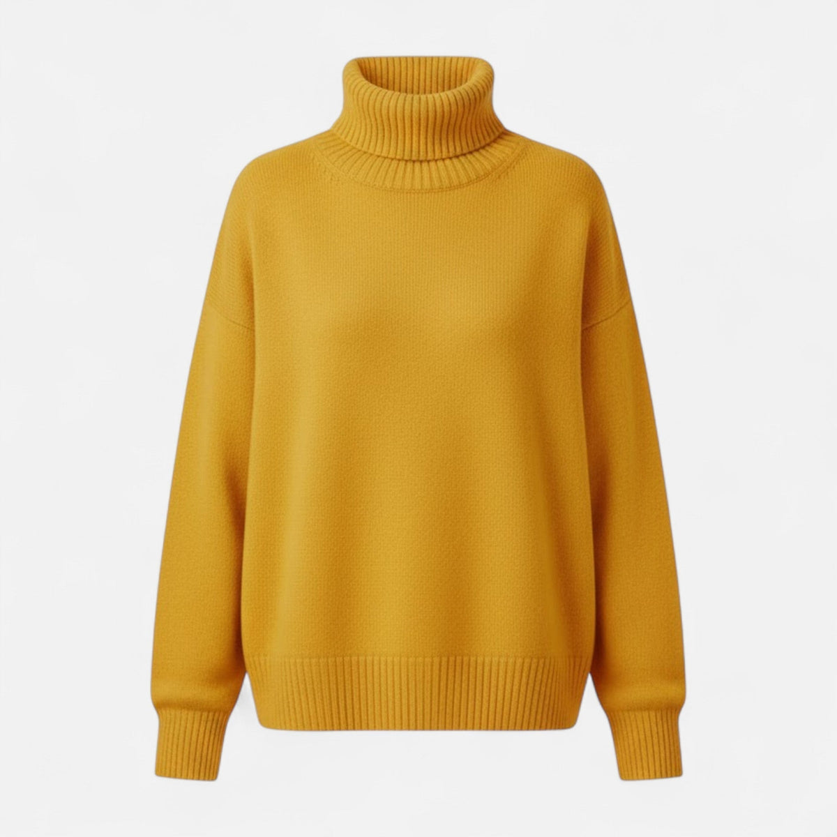 Women's Wool-Blend Turtleneck Sweater – Oversized Thick Knit