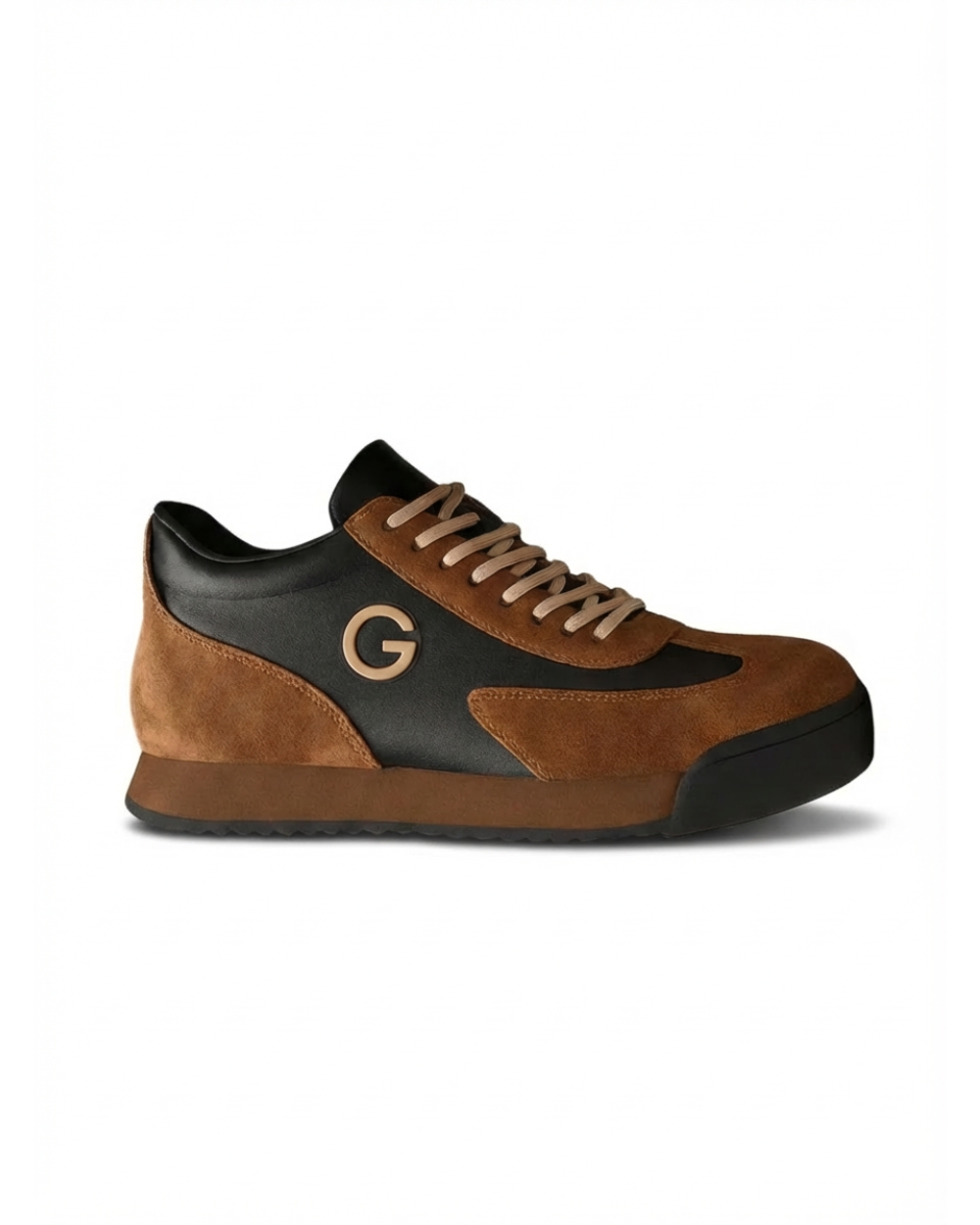 Men's Premium Leather Panel Lace Up Lifestyle Trainers