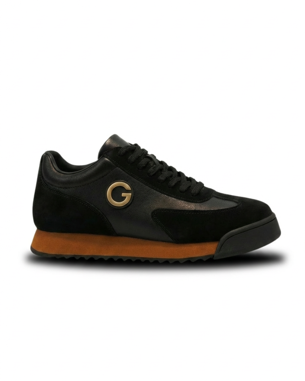 Men's Premium Leather Panel Lace Up Lifestyle Trainers