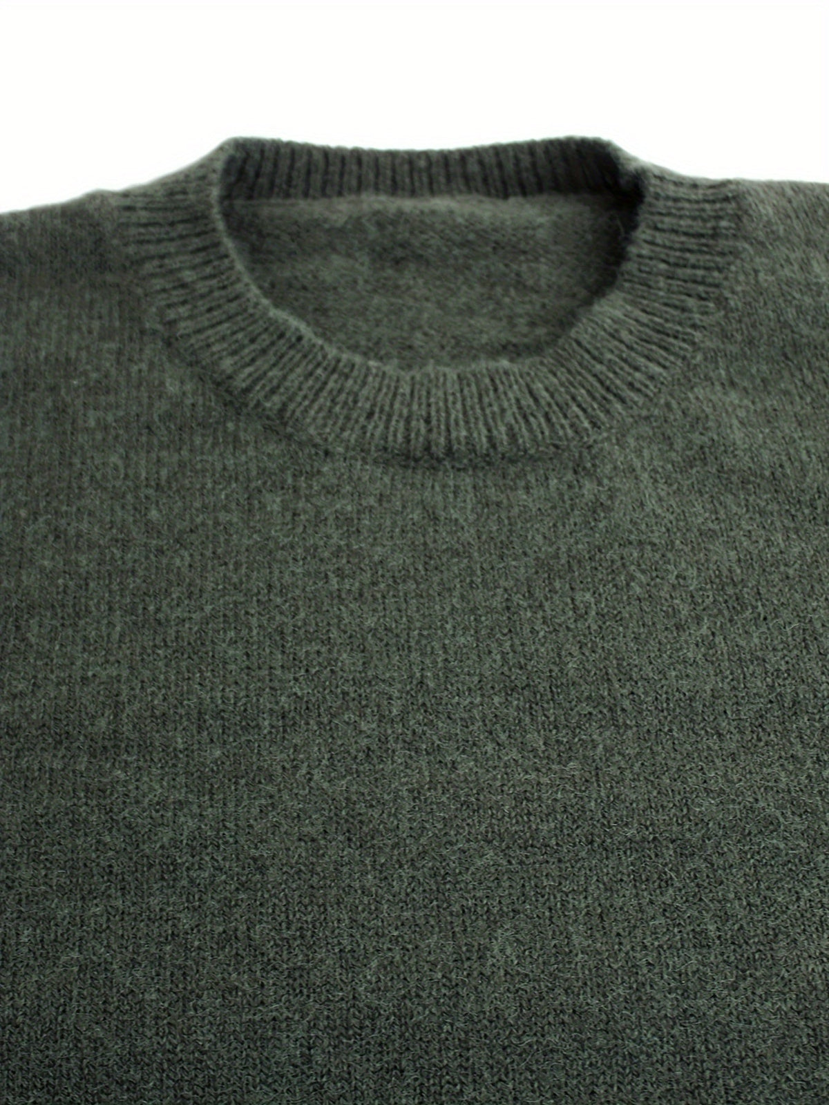 Women's Round Neck Rib Knit Jumper with Stripe Trim Sleeves