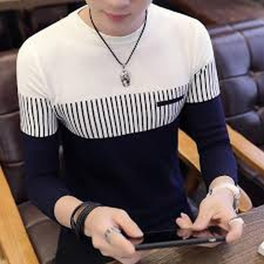 Men's Printed Crew Neck Sweater Regular Long Sleeve Fit