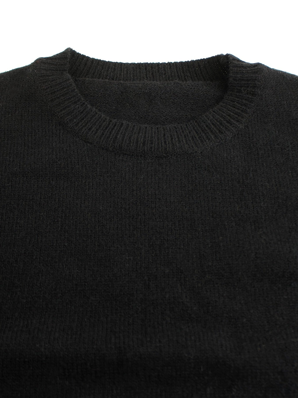 Women's Round Neck Rib Knit Jumper with Stripe Trim Sleeves