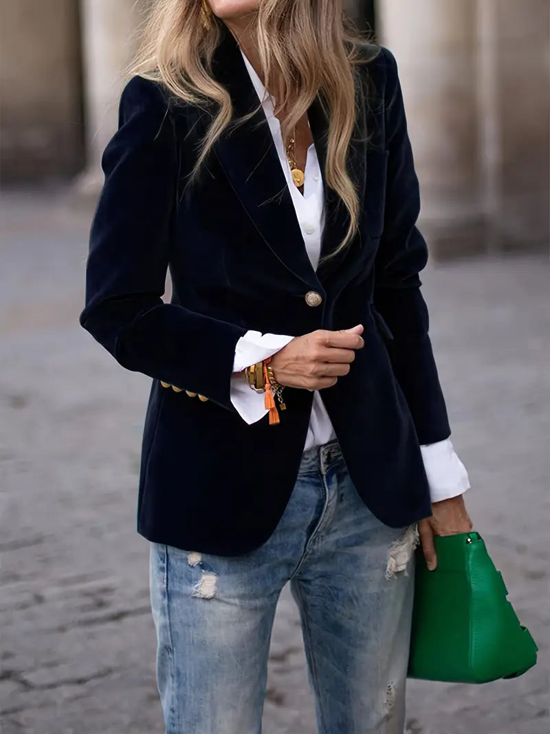 Women's Velvet Evening Blazer with Subtle Sheen