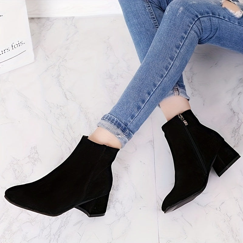 Women's Chelsea Ankle Boot with Block Heel in Brown