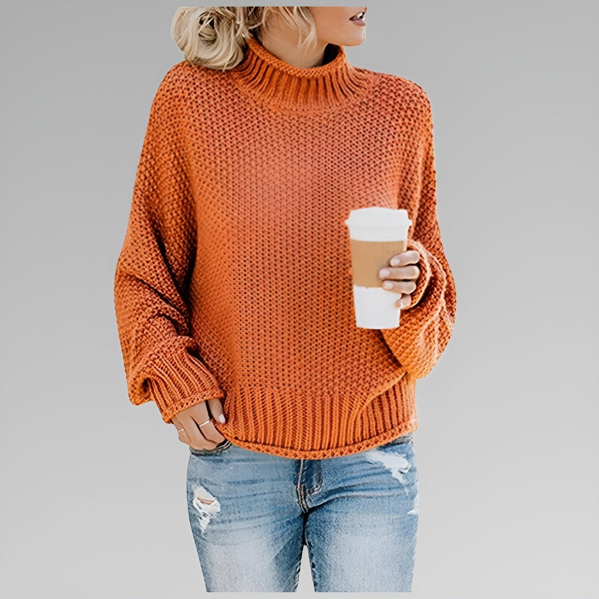 Women's Chunky Knit Turtleneck Sweater