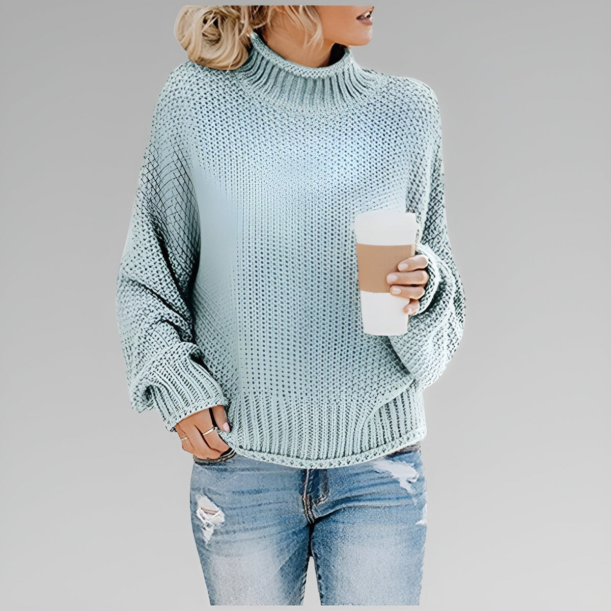 Women's Chunky Knit Turtleneck Sweater