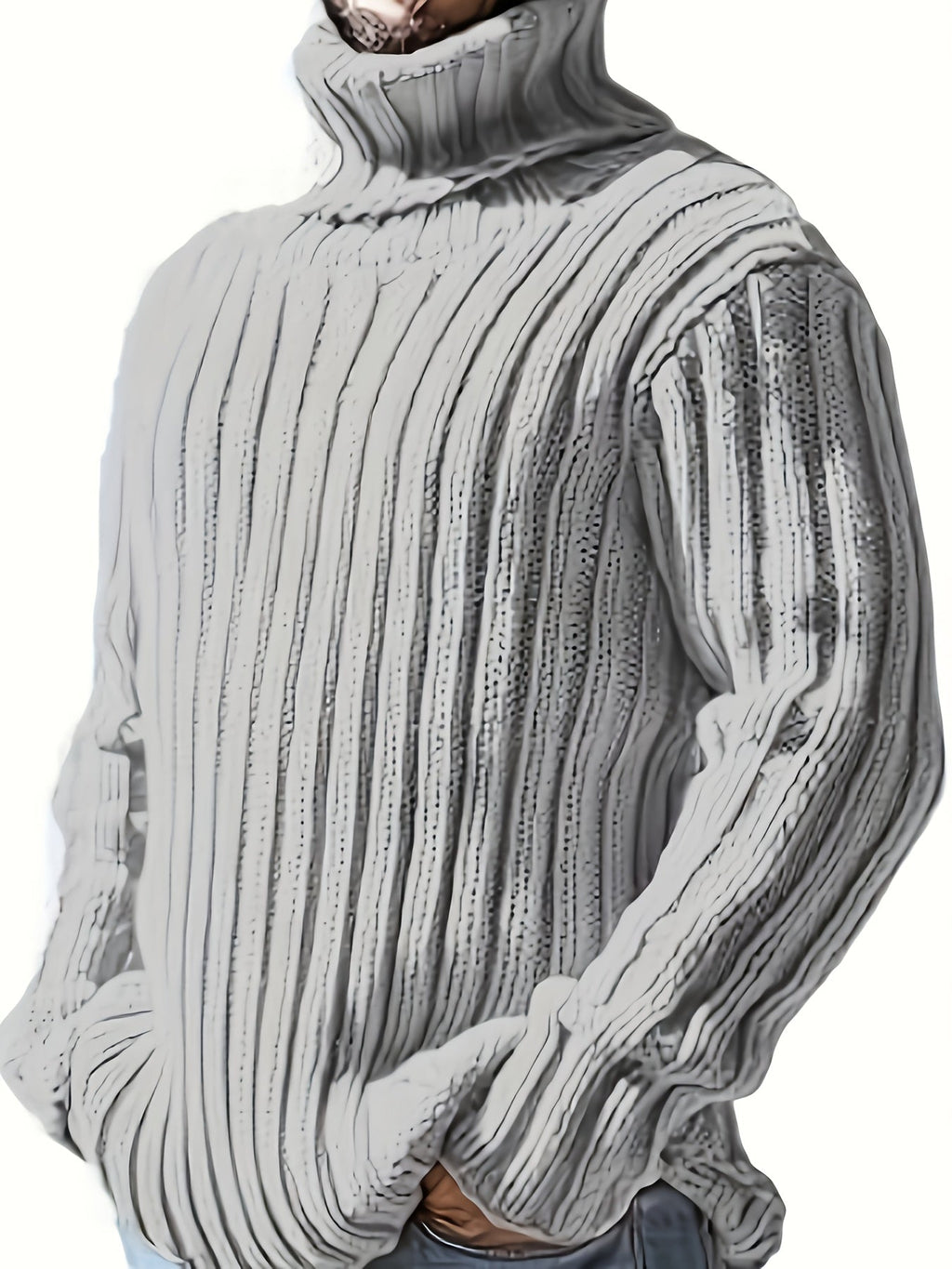 Women's Relaxed Rib Knit High Neck Jumper