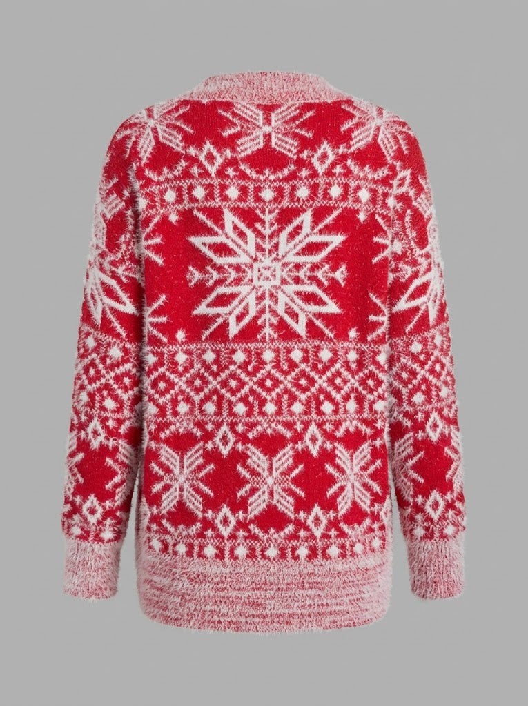 Women's Cotton Blend Snowflake Pattern Jumper