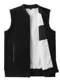 Men's Fleece-Lined Gilet With Zipped Hand Pockets - Black