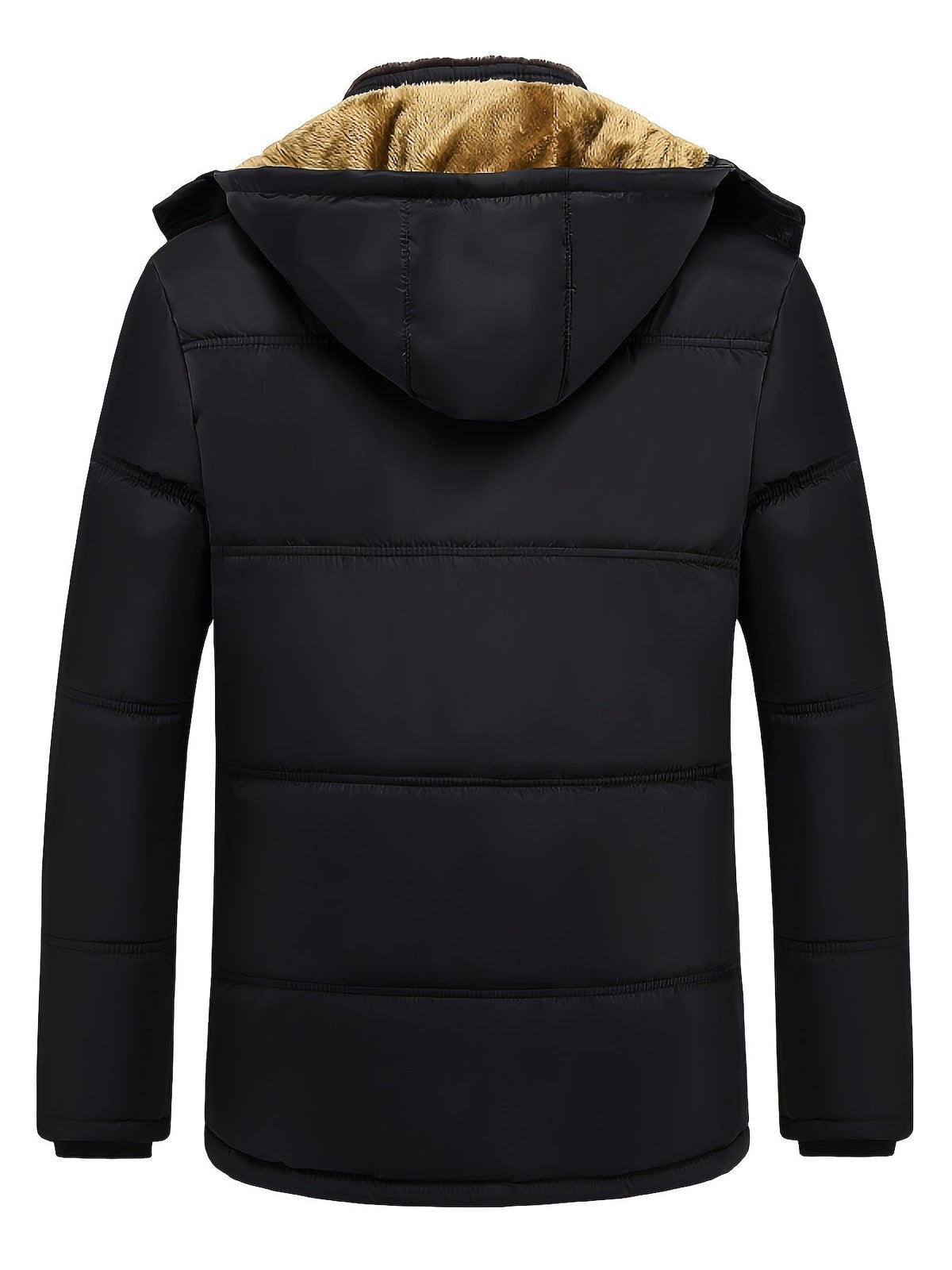 Women's Black Zip Front Insulated Hooded Coat