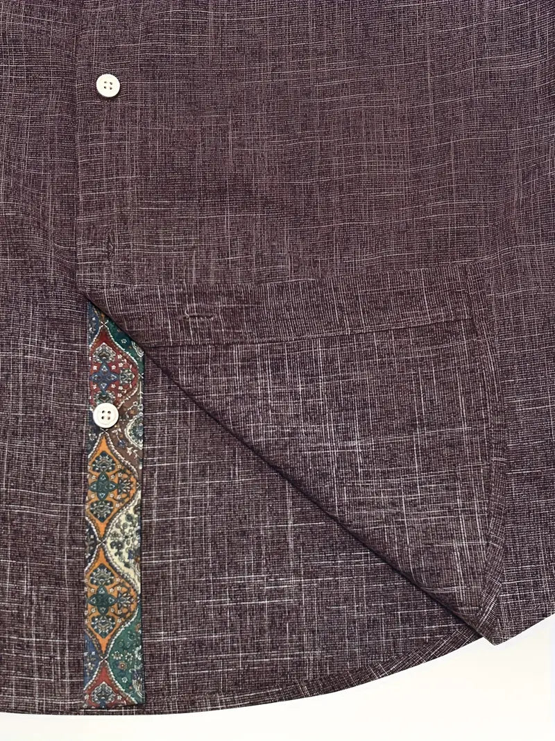 Men's Slim Modern Dress Shirt with Two-Tone Collar